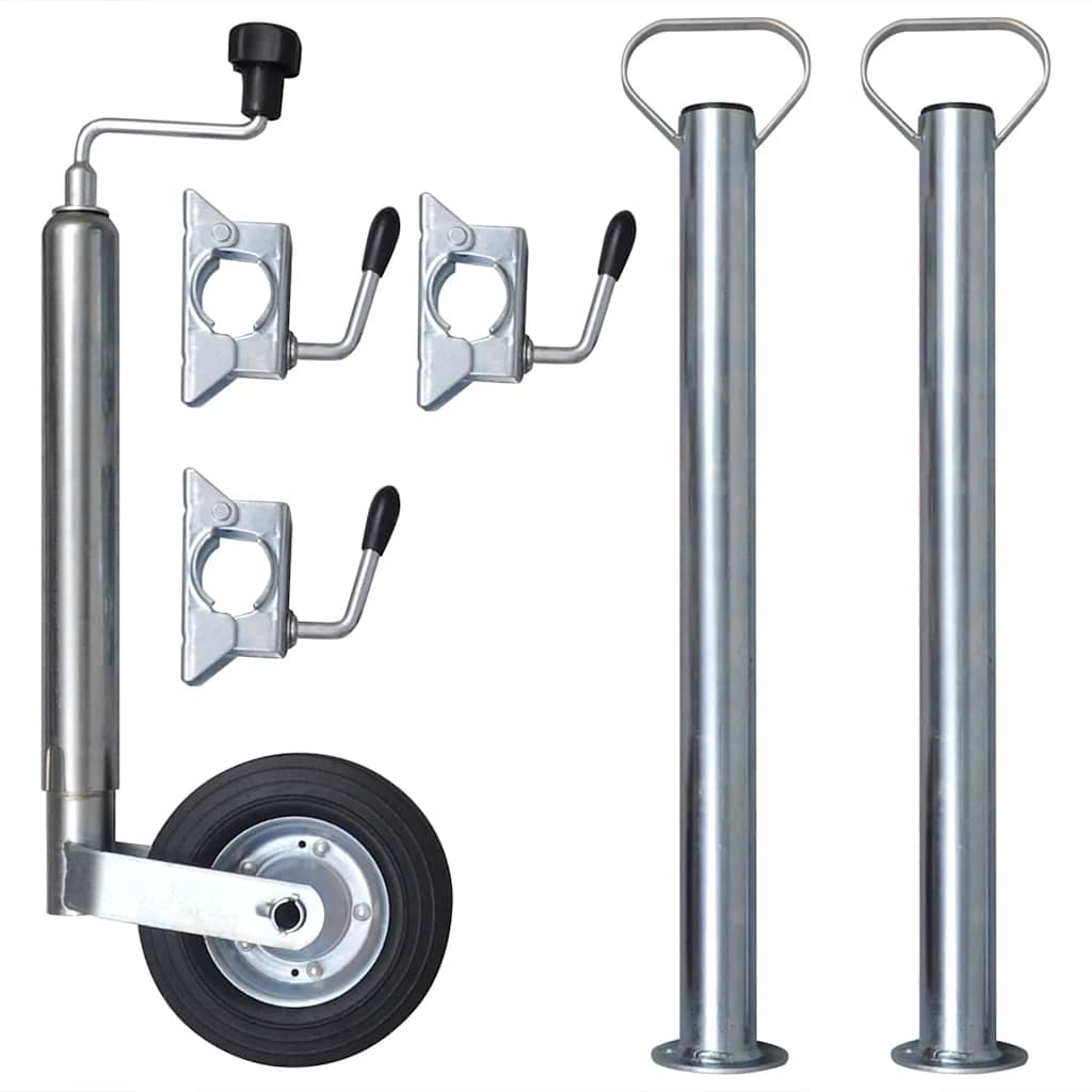 vidaXL 48 mm Jockey Wheel with 2 Support Tubes & 3 Split Clamps 1