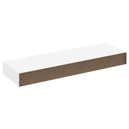 White MDF Floating Wall Display Shelf 1 Drawer Book/DVD Storage 6