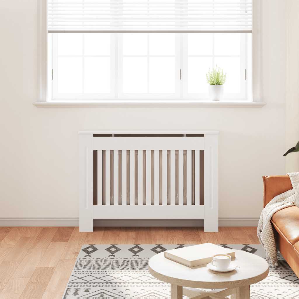 Radiator Cover 112 x 19 x 81.5 cm Engineered Wood 1 Depth 19 cm Width 112 cm White