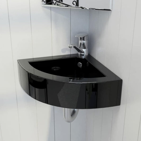 Wash Basin with Overflow 45x32x12,5 cm Black