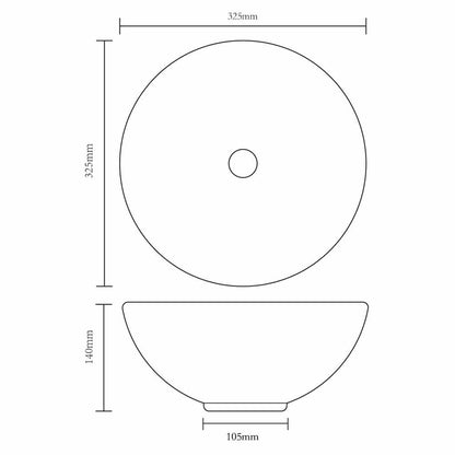 Ceramic Bathroom Sink Basin White Round 6