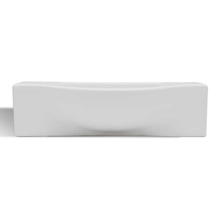 Ceramic Bathroom Sink Basin with Faucet Hole White 4