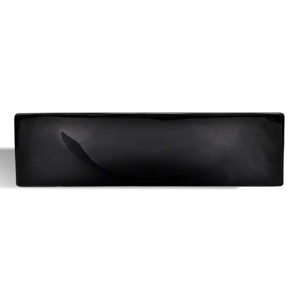 Ceramic Bathroom Sink Basin with Faucet Hole Black 3