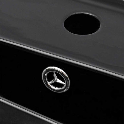 141933 Ceramic Bathroom Sink Basin Faucet/Overflow Hole Black Rectangular 5
