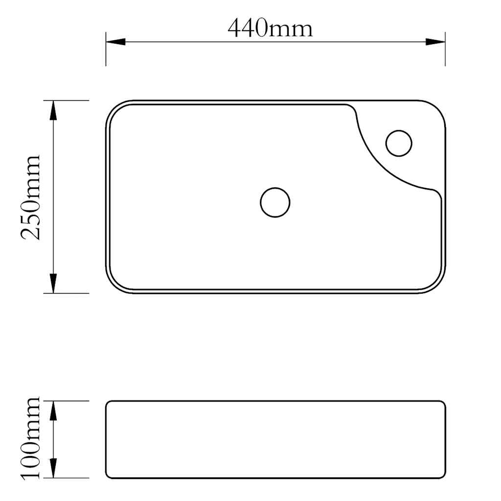 vidaXL Ceramic Bathroom Sink Basin with Faucet Hole White 5
