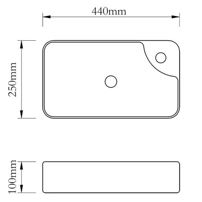 vidaXL Ceramic Bathroom Sink Basin with Faucet Hole White 5