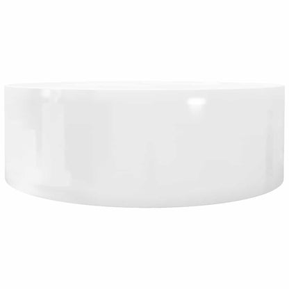 vidaXL Ceramic Bathroom Sink Basin Faucet/Overflow Hole White Round 4