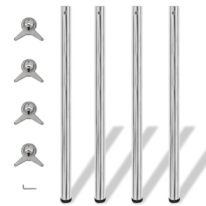vidaXL 4 Height Adjustable Table Legs Chrome 1100 mm 1