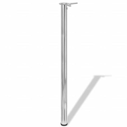 vidaXL 4 Height Adjustable Table Legs Chrome 1100 mm 2