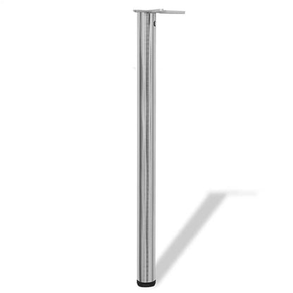 vidaXL 4 Height Adjustable Table Legs Brushed Nickel 870 mm 2