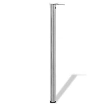 vidaXL 4 Height Adjustable Table Legs Brushed Nickel 1100 mm 2