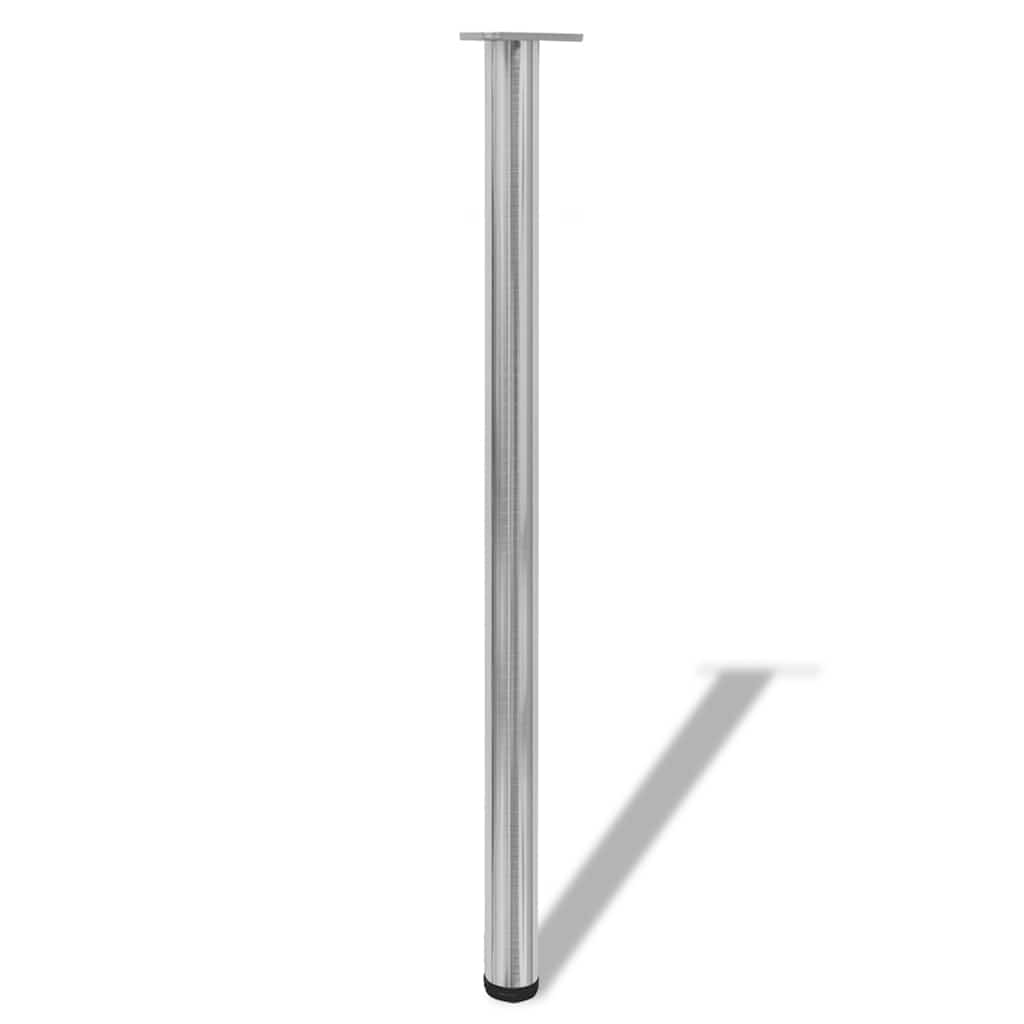 vidaXL 4 Height Adjustable Table Legs Brushed Nickel 1100 mm 2