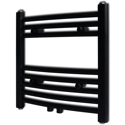 Black Bathroom Central Heating Towel Rail Radiator Curve 480x480mm 1