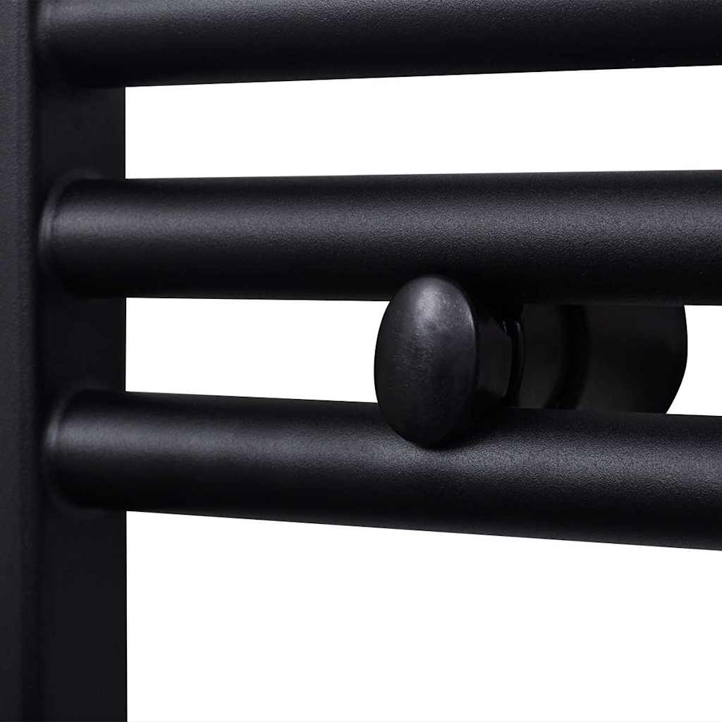 Black Bathroom Central Heating Towel Rail Radiator Curve 480x480mm 4