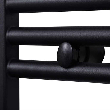 Black Bathroom Central Heating Towel Rail Radiator Curve 480x480mm 4
