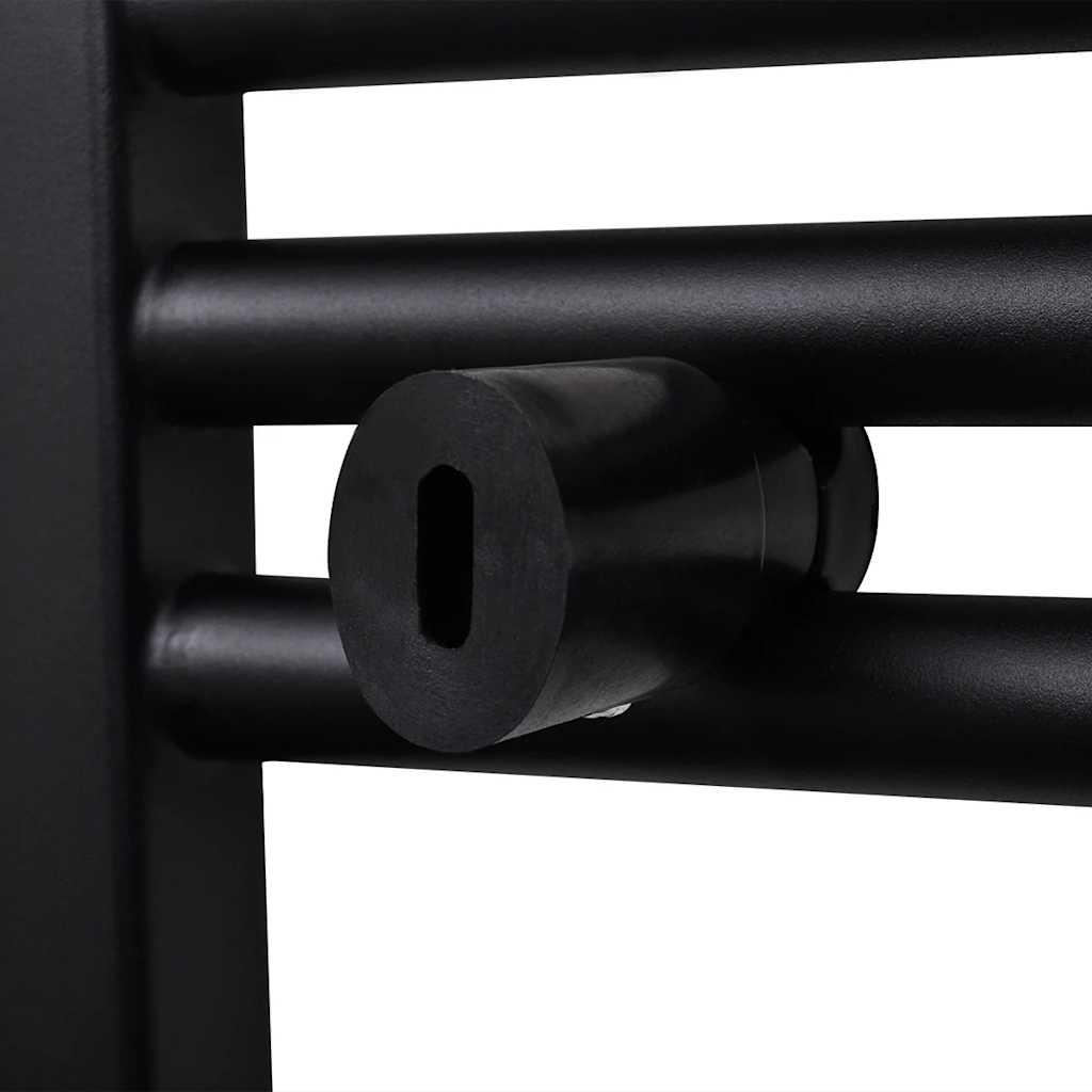 Black Bathroom Central Heating Towel Rail Radiator Curve 480x480mm 6
