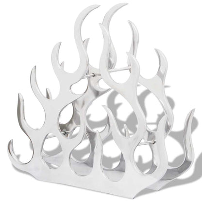 vidaXL Wine Stand for 11 Bottles Silver Aluminium 2