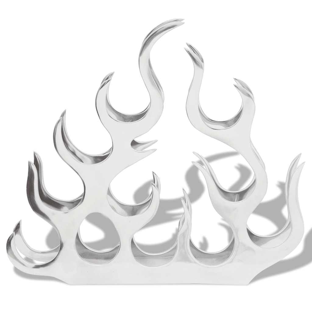 vidaXL Wine Stand for 11 Bottles Silver Aluminium 3