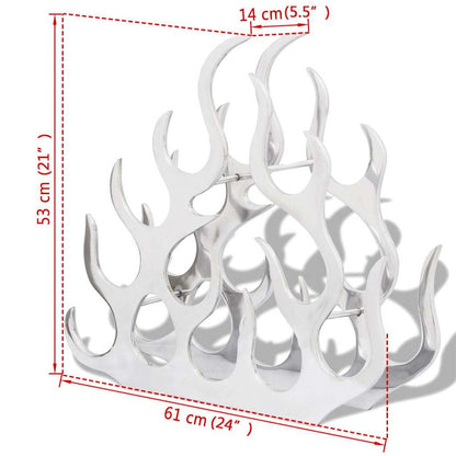 vidaXL Wine Stand for 11 Bottles Silver Aluminium 5