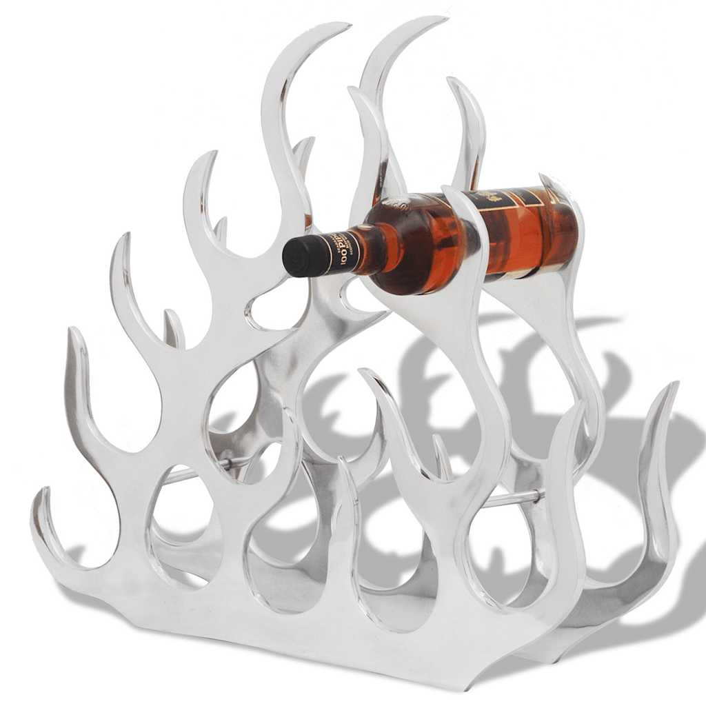 vidaXL Wine Stand for 11 Bottles Silver Aluminium 1