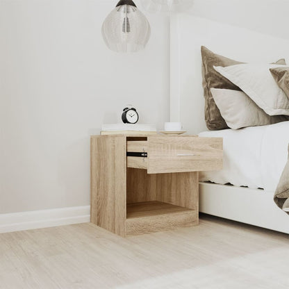 vidaXL Bedside Cabinet | Set of 2 | Oak | Engineered wood, MDF | Small 4