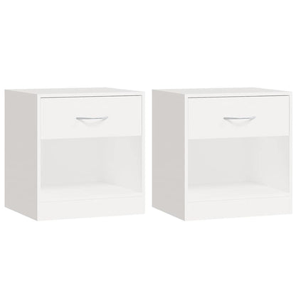 vidaXL Nightstand 2 pcs with Drawer White 2