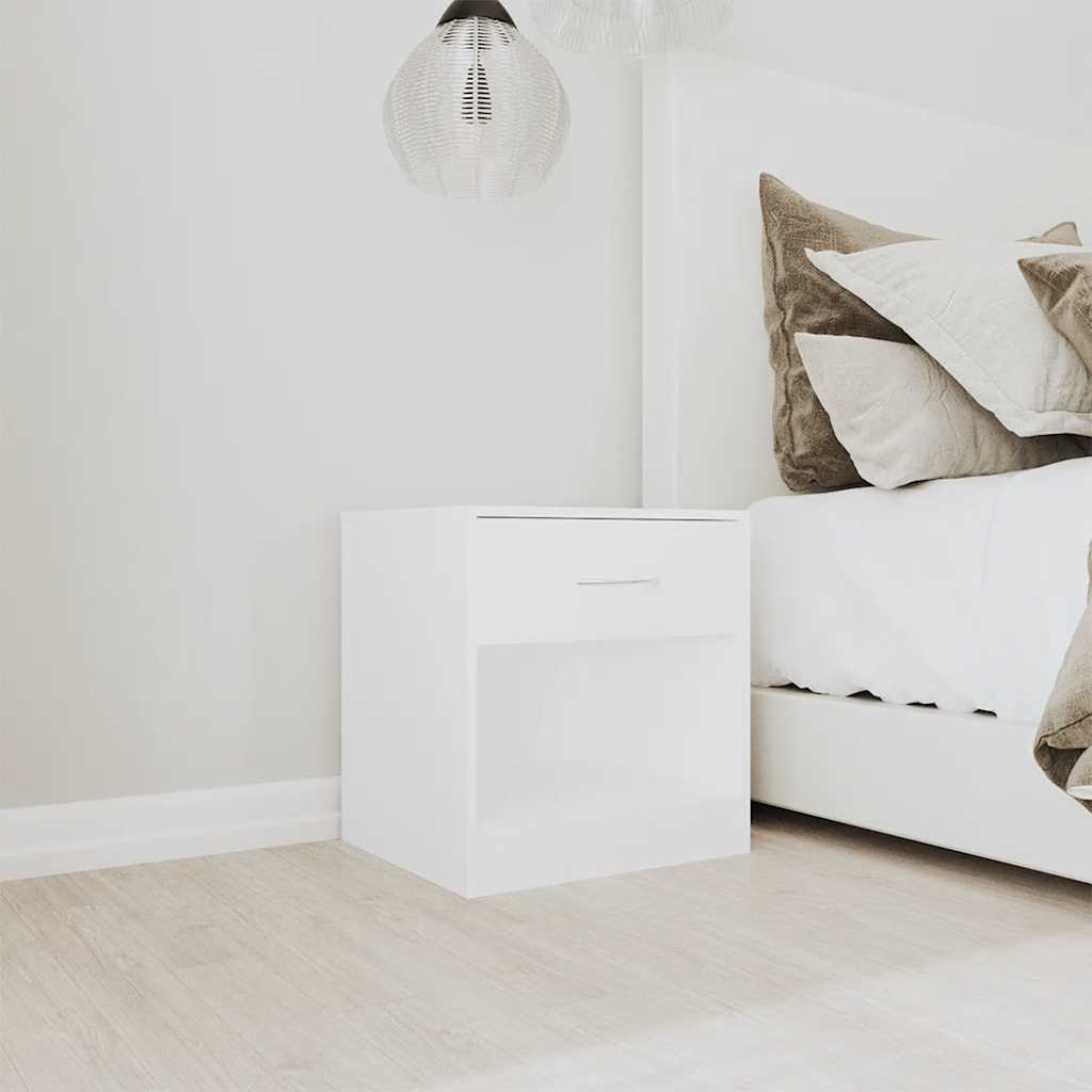 vidaXL Nightstand 2 pcs with Drawer White 3