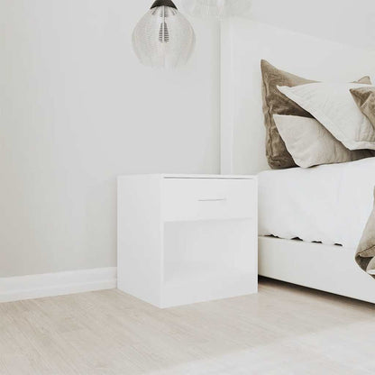 vidaXL Nightstand 2 pcs with Drawer White 3