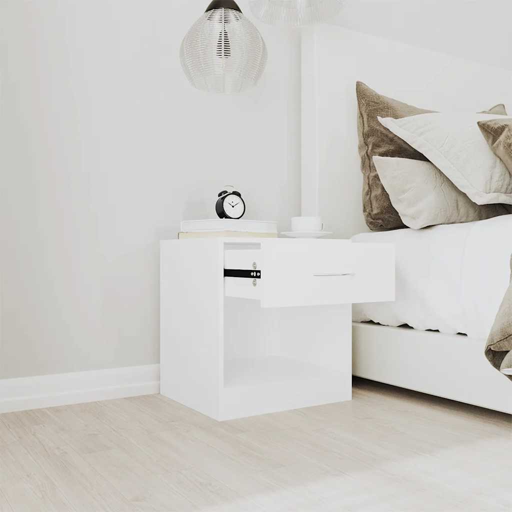 vidaXL Nightstand 2 pcs with Drawer White 4