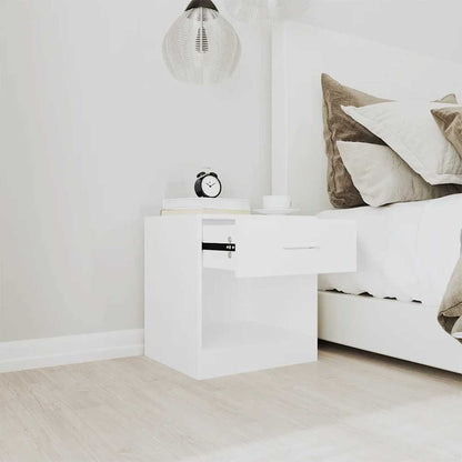 vidaXL Nightstand 2 pcs with Drawer White 4