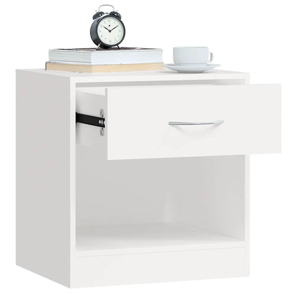 vidaXL Nightstand 2 pcs with Drawer White 5