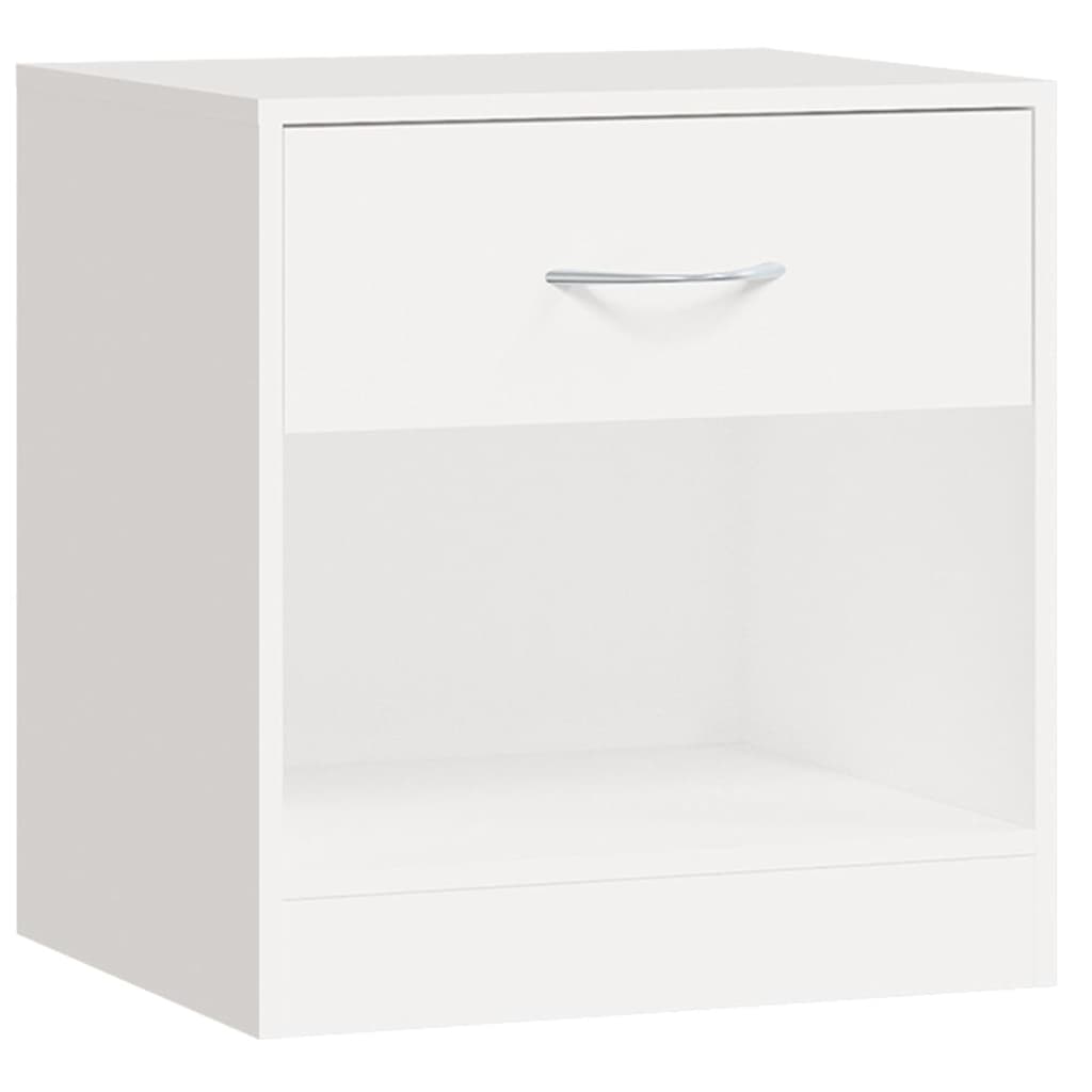 vidaXL Nightstand 2 pcs with Drawer White 6