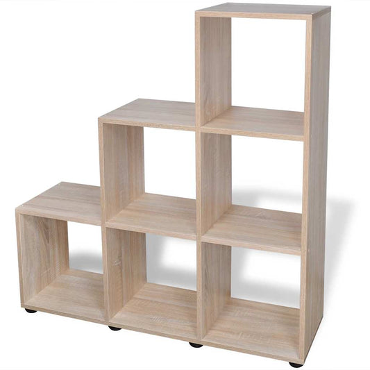 242553 vidaXL Staircase Bookcase/Display Shelf 107 cm Oak 2