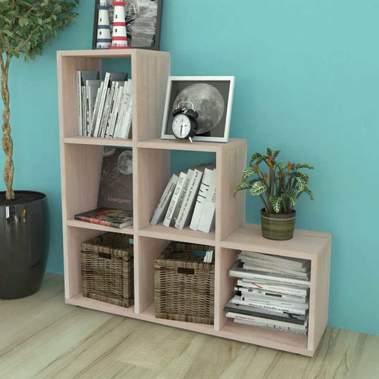 242553 vidaXL Staircase Bookcase/Display Shelf 107 cm Oak 1