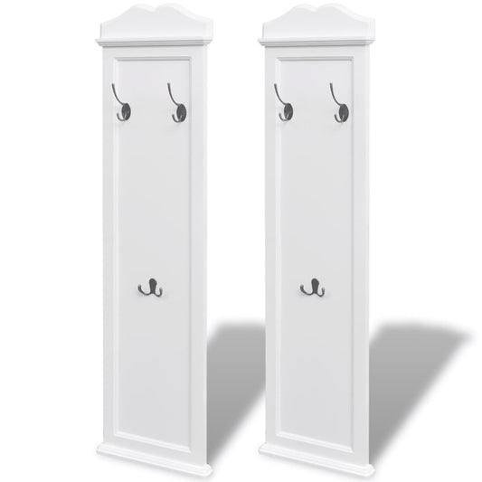 242437 vidaXL Coat Racks 2 pcs White 2