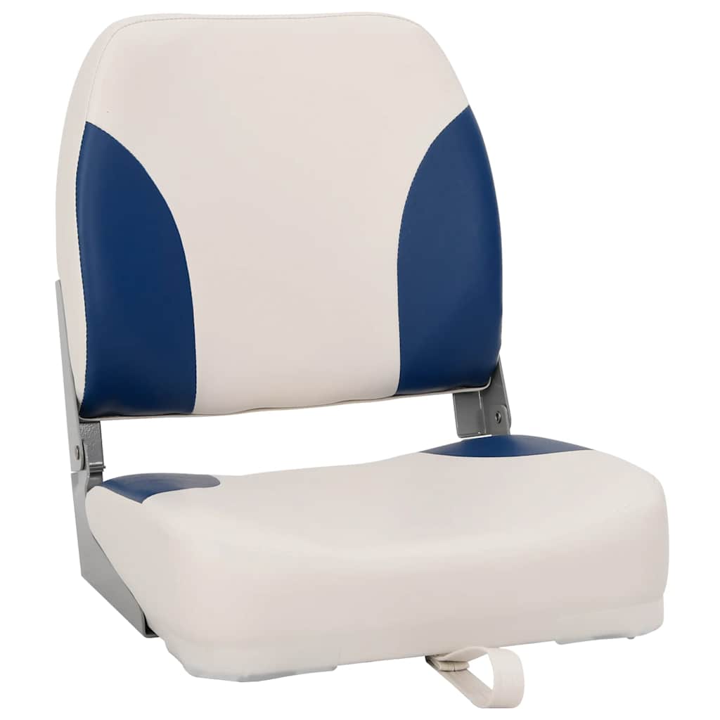 vidaXL Foldable Boat Seat 1 Set with Blue-white Pillow 2