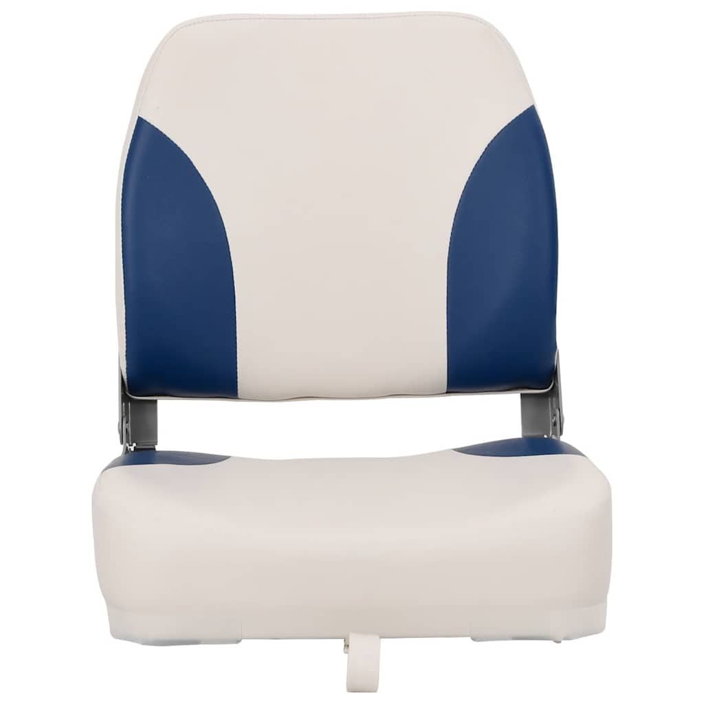 vidaXL Foldable Boat Seat 1 Set with Blue-white Pillow 3