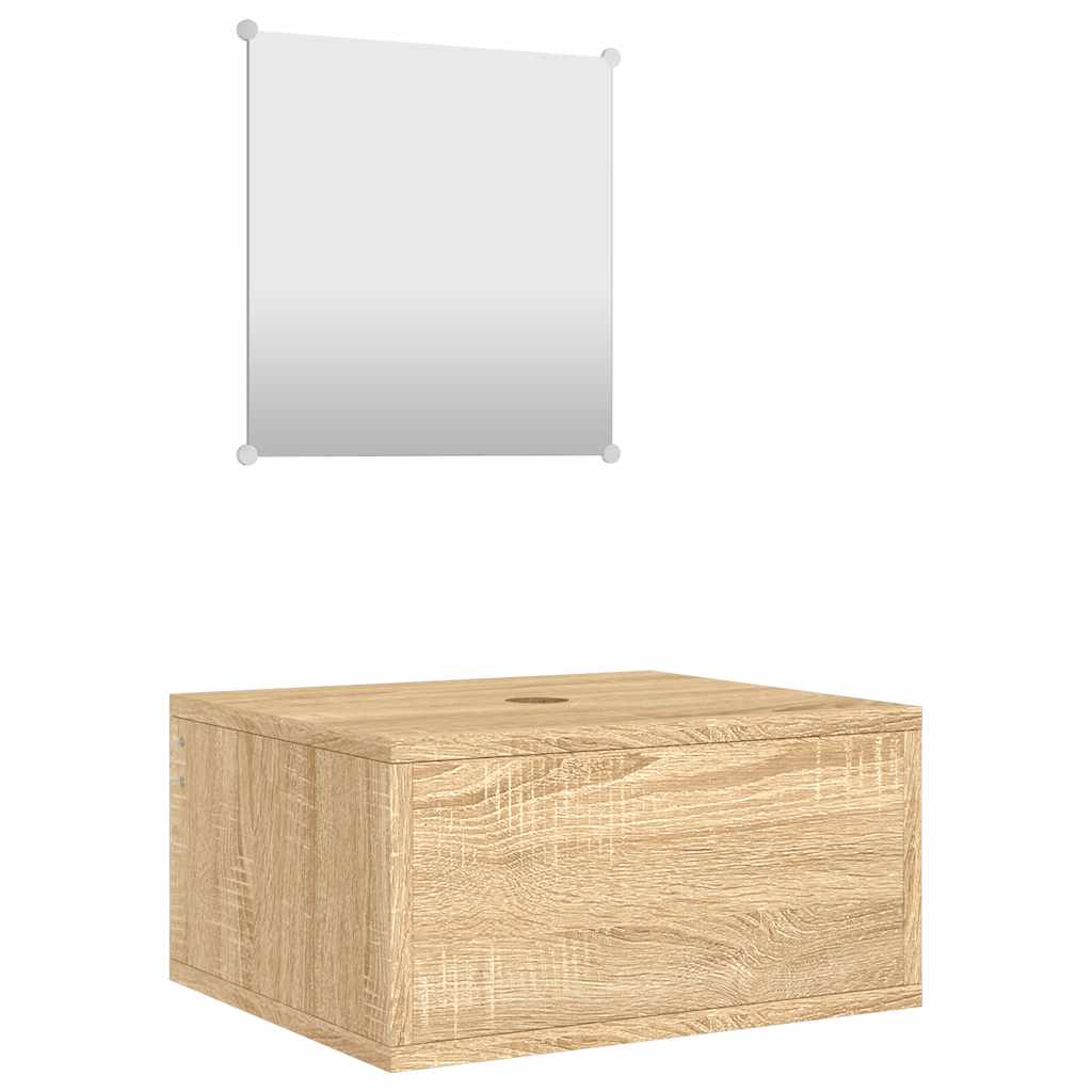 vidaXL 2 Piece Bathroom Furniture Set Oak Engineered Wood 2