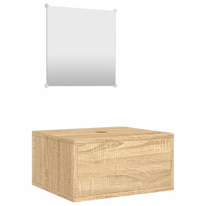 vidaXL 2 Piece Bathroom Furniture Set Oak Engineered Wood 2
