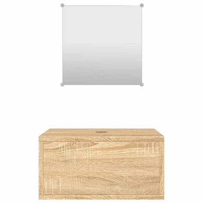 vidaXL 2 Piece Bathroom Furniture Set Oak Engineered Wood 4
