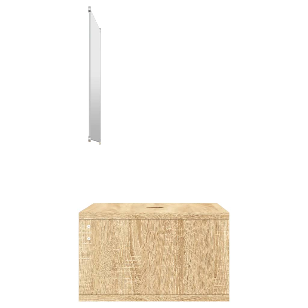 vidaXL 2 Piece Bathroom Furniture Set Oak Engineered Wood 5