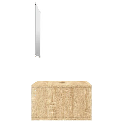 vidaXL 2 Piece Bathroom Furniture Set Oak Engineered Wood 5