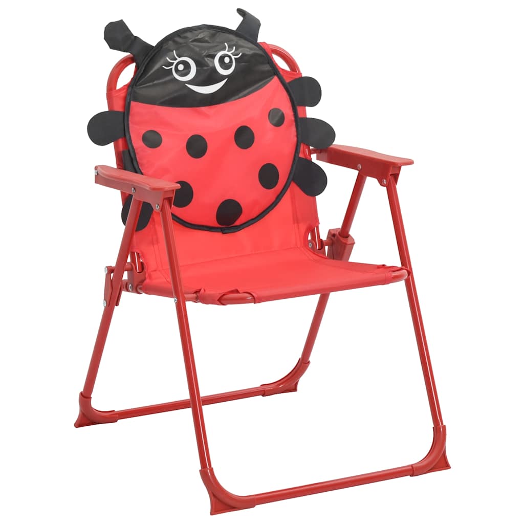 vidaXL 3 Piece Kids' Garden Bistro Set with Parasol Red 3