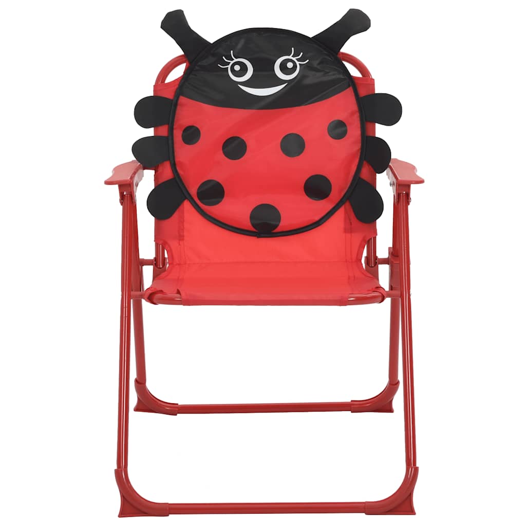 vidaXL 3 Piece Kids' Garden Bistro Set with Parasol Red 4