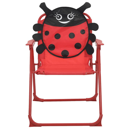 vidaXL 3 Piece Kids' Garden Bistro Set with Parasol Red 4