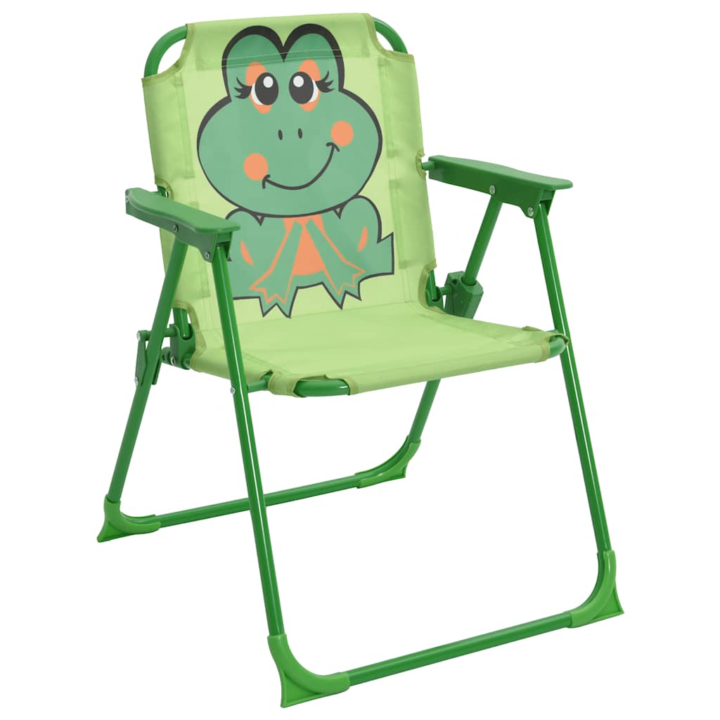 vidaXL 3 Piece Kids' Garden Bistro Set with Parasol Green 3