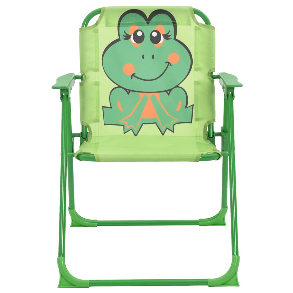 vidaXL 3 Piece Kids' Garden Bistro Set with Parasol Green 4