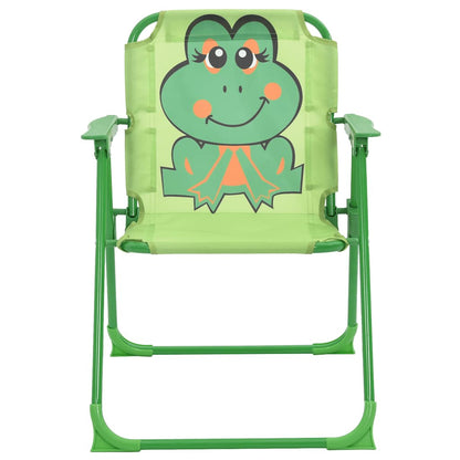 vidaXL 3 Piece Kids' Garden Bistro Set with Parasol Green 4