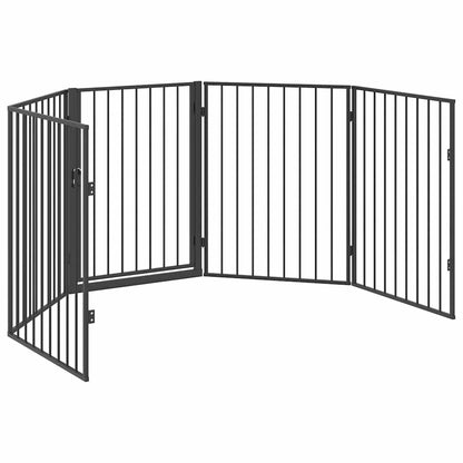 vidaXL Pet Fireplace Fence Steel Black 5