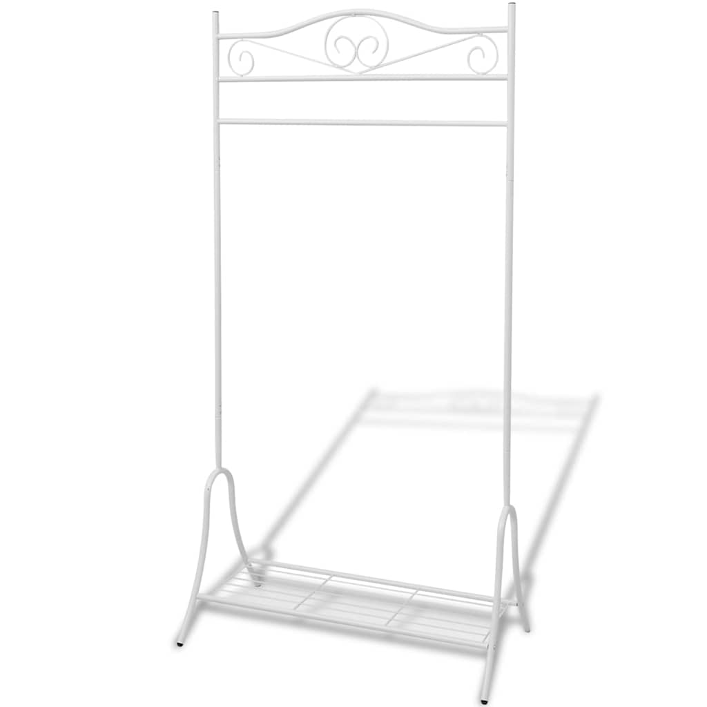 vidaXL Clothing Rack | White | Steel | 90 x 44 x 174 cm | Decorative Inlays 1